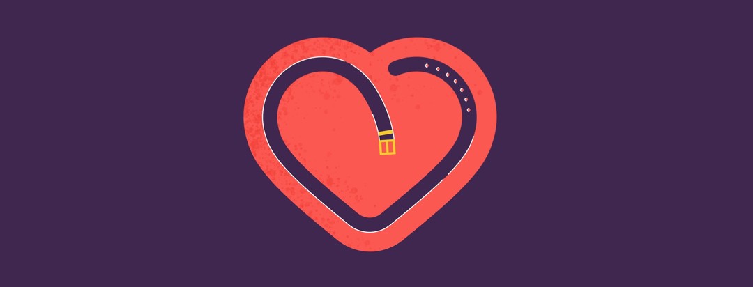 a black belt looped in the shape of a heart